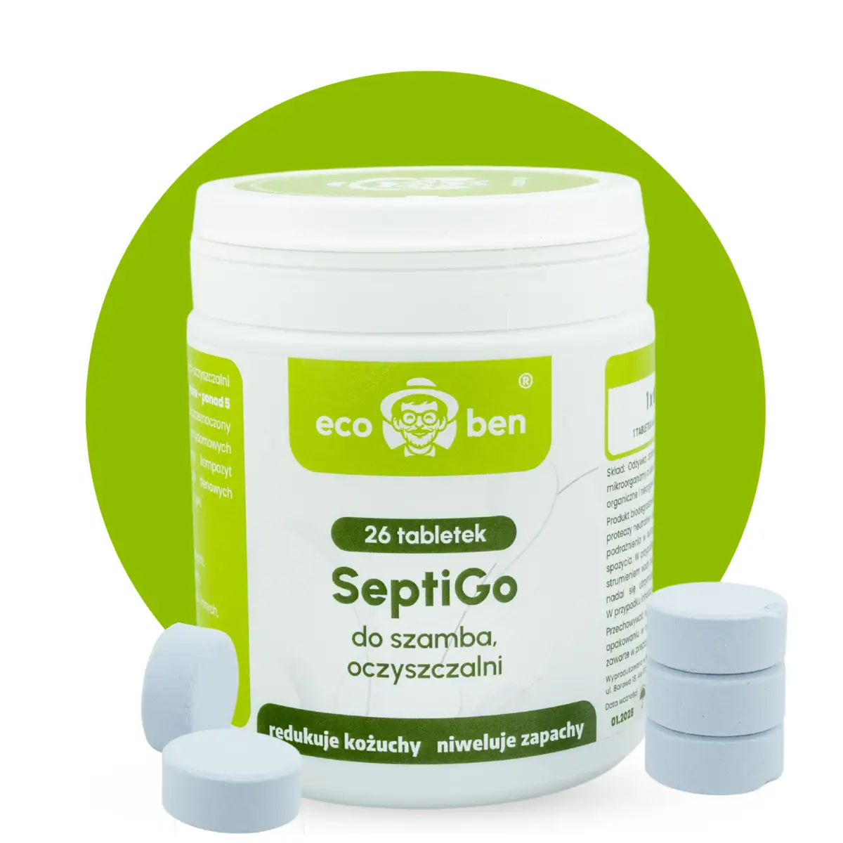 Tabletki SeptiGo - Tabletki biologiczne do szamba, oczyszczalni - 26 szt