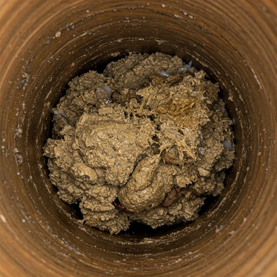 Zdjęcie przedstawia tłuszcz w rurach kanalizacyjnych | EcoBen
