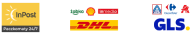 Logotypy dostępnych punktów nadania i przewoźników