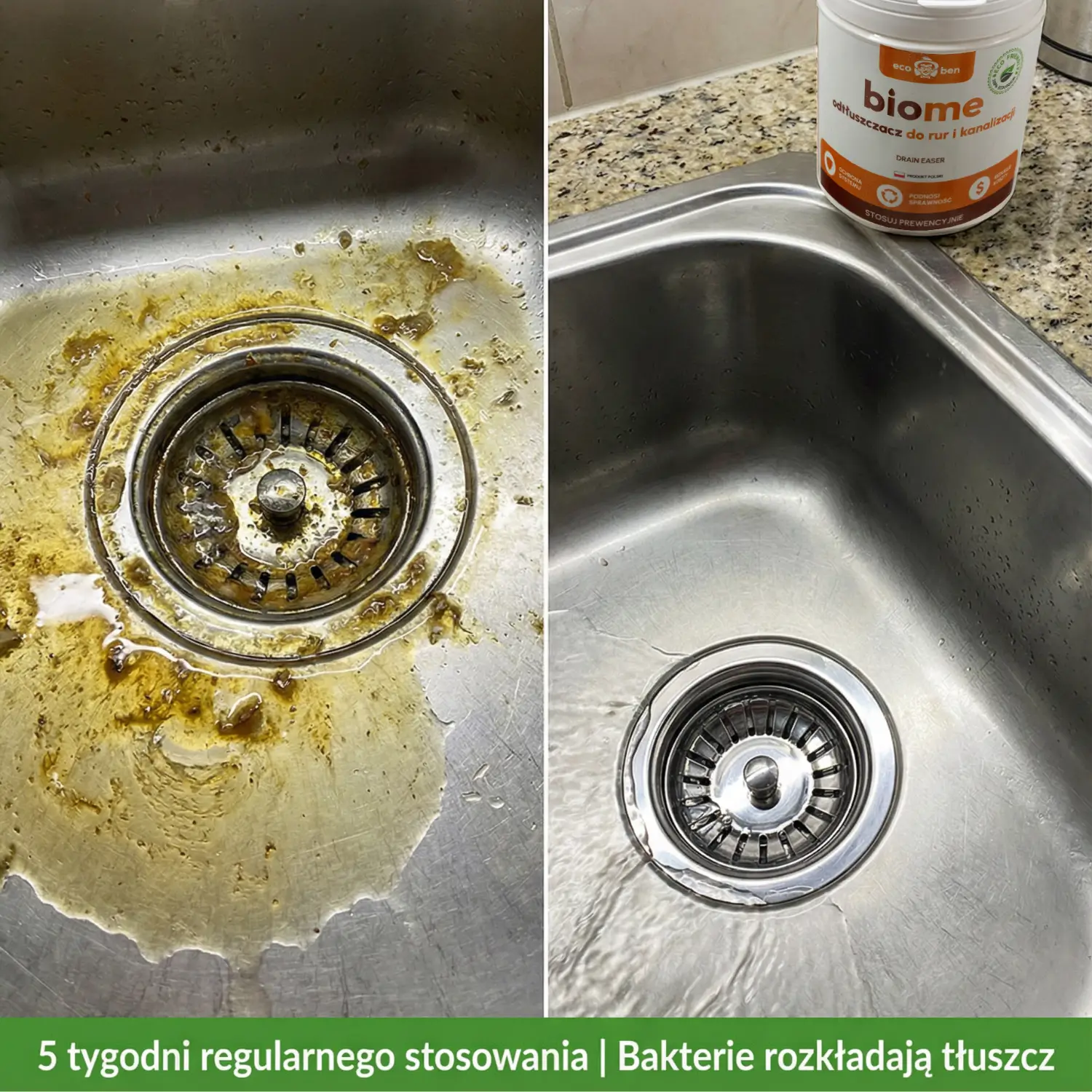 Zatkana rura przed użyciem BioMe