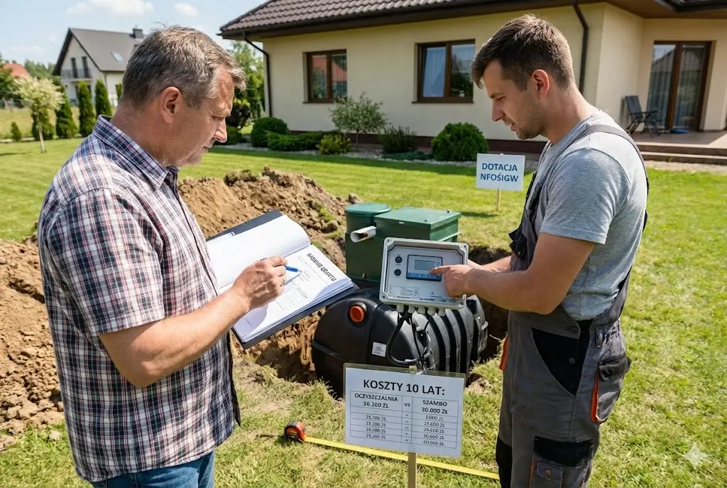 Omawianie montażu i kosztów przydomowej oczyszczalni ścieków | EcoBen