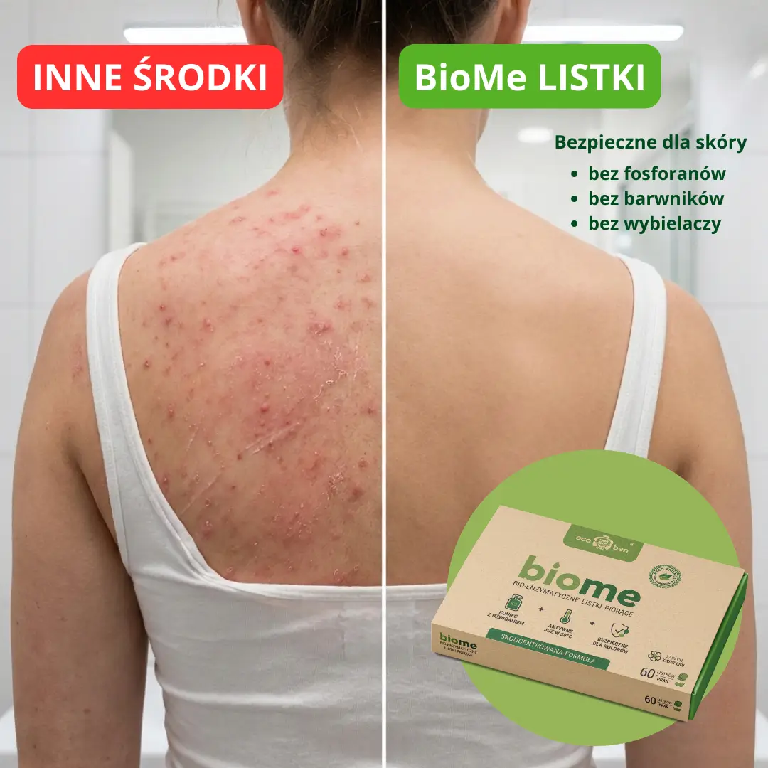 Porównanie tradycyjnych proszków a Listków Piorących BioMe