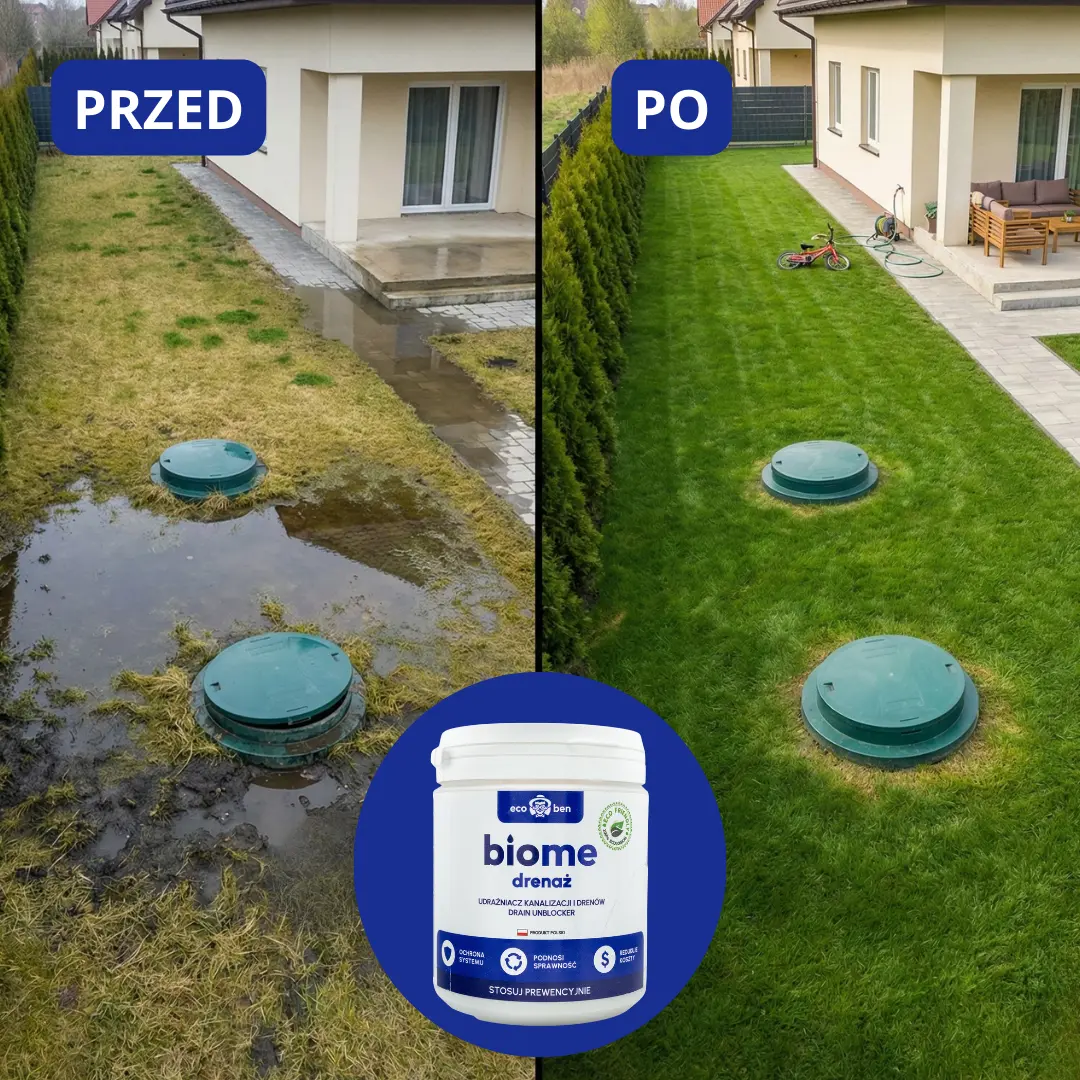 BioMe drenaż — usunięta biomata z rury drenażowej