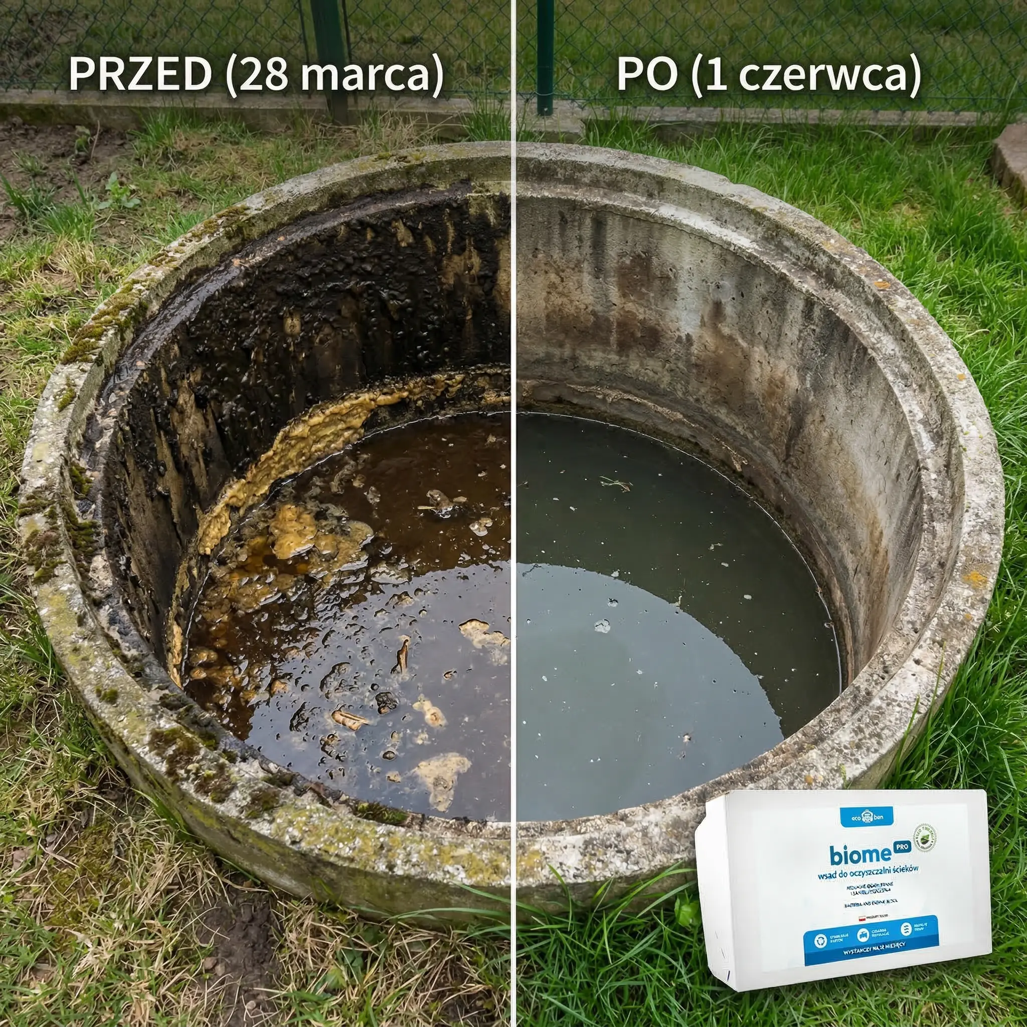 BioMe PRO Wsad — efekt przed i po zastosowaniu