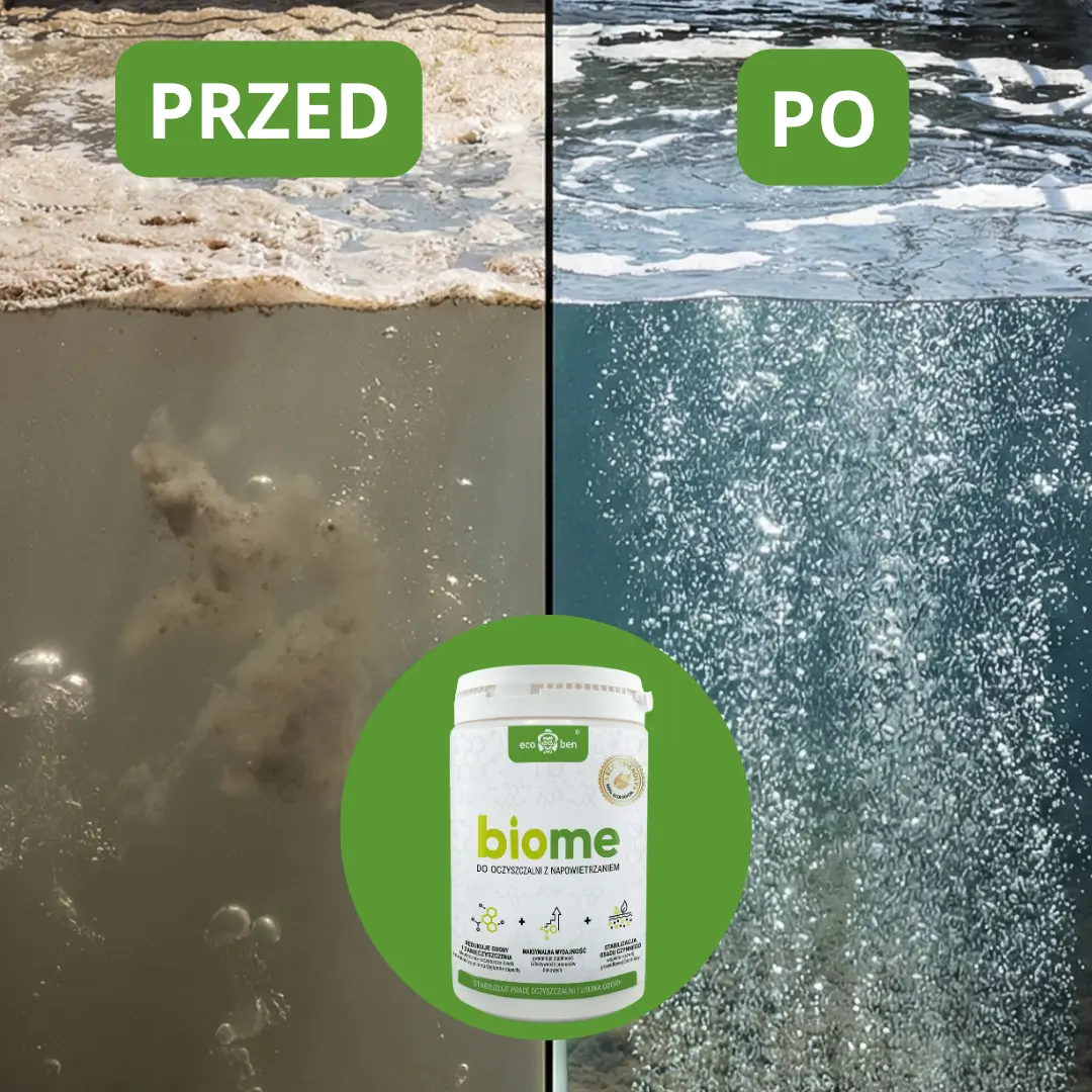 BioMe do oczyszczalni z napowietrzaniem — formuła Bio-Tlenowa z bakteriami i enzymami
