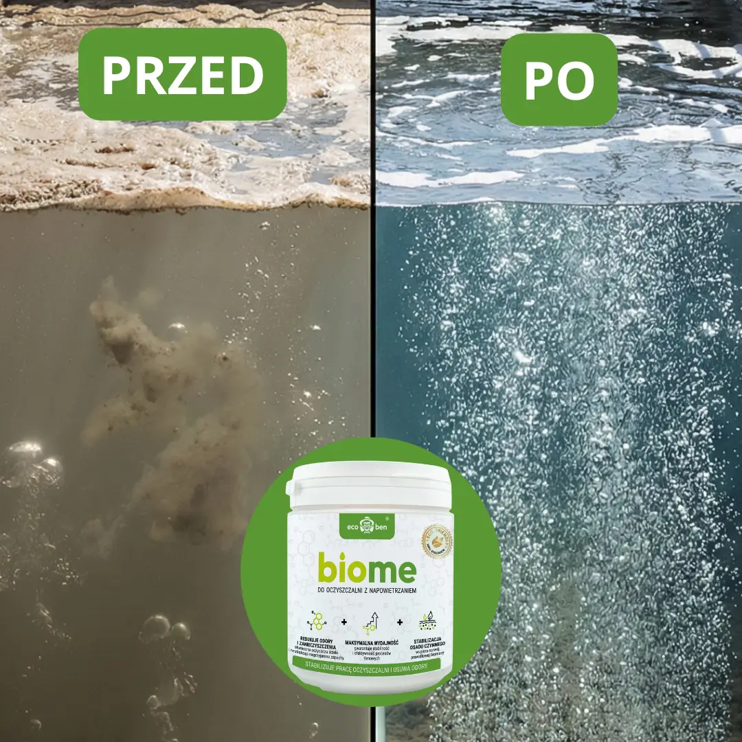 BioMe do oczyszczalni z napowietrzaniem SBR Booster – opakowanie biopreparatu z bakteriami i enzymami