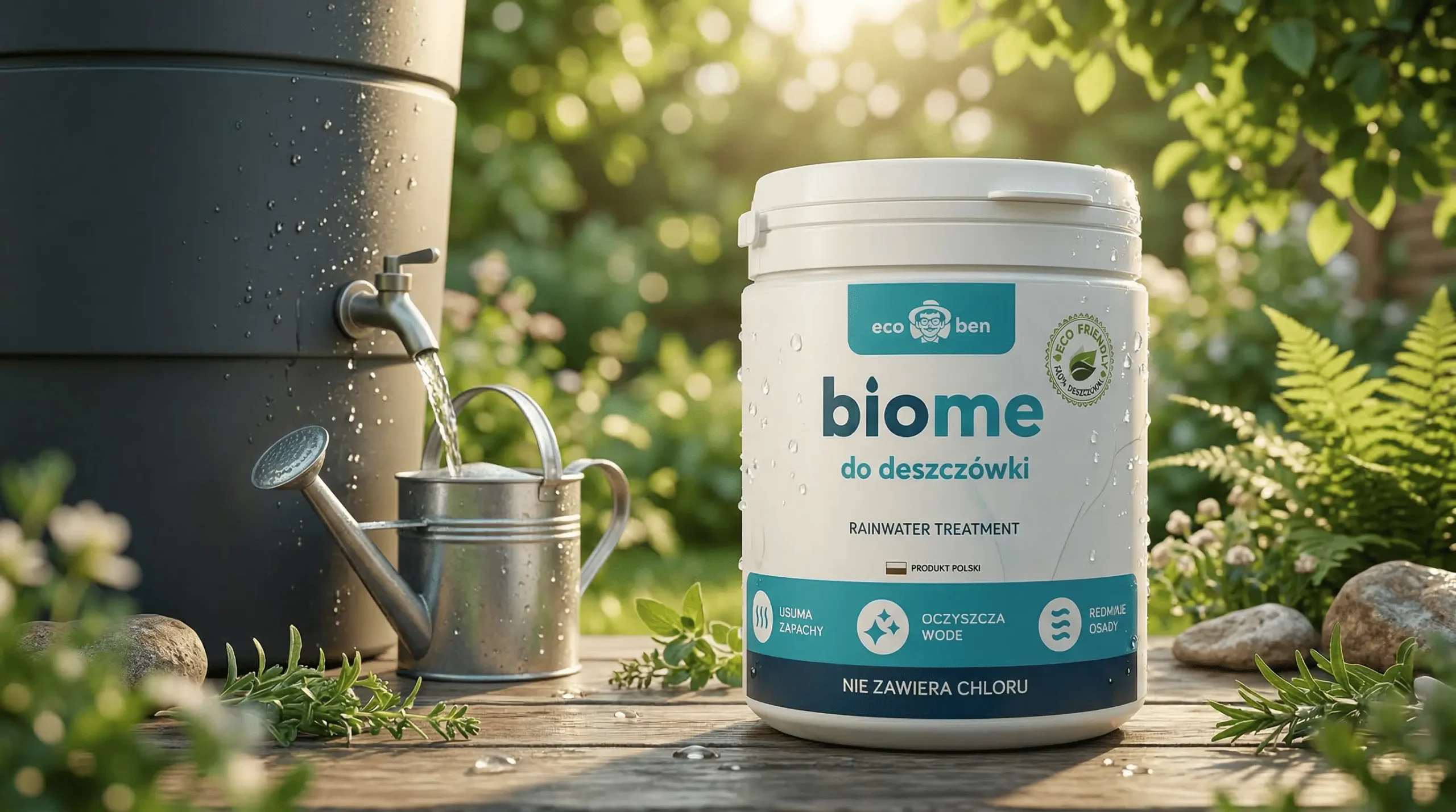 Na zdjęciu widoczny produkt BioMe do deszczówki jako rozwiazanie na zbiornik na deszczówkę