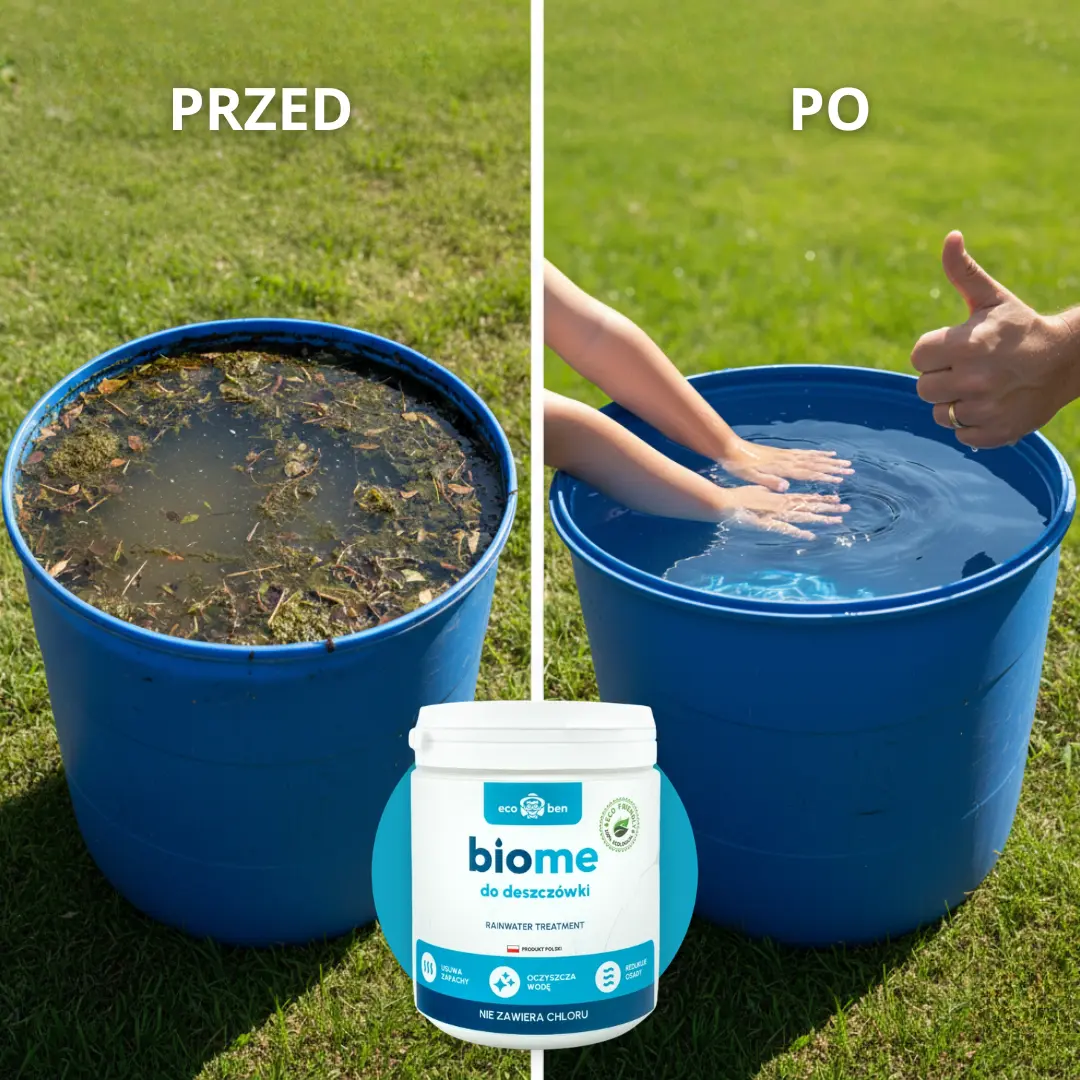 Zanieczyszczona woda deszczowa przed oczyszczeniem