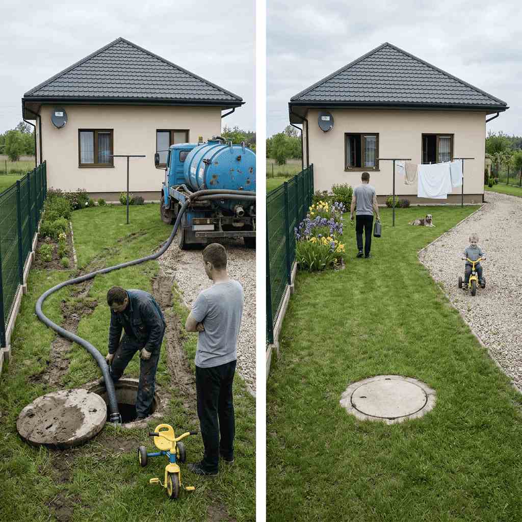 BioMe do szamba – redukcja osadów i zapachów – efekt przed