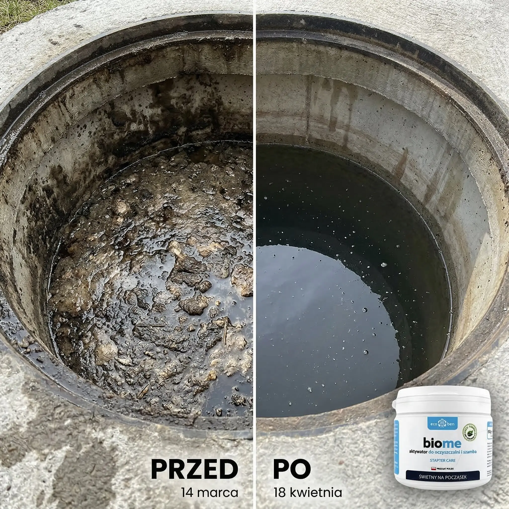 BioMe Starter Care – efekt przed zastosowaniem aktywatora