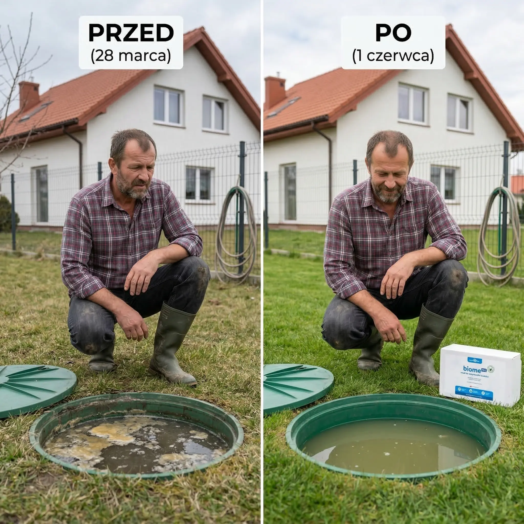 Mężczyzna instaluje BioMe PRO Wsad w oczyszczalni ścieków