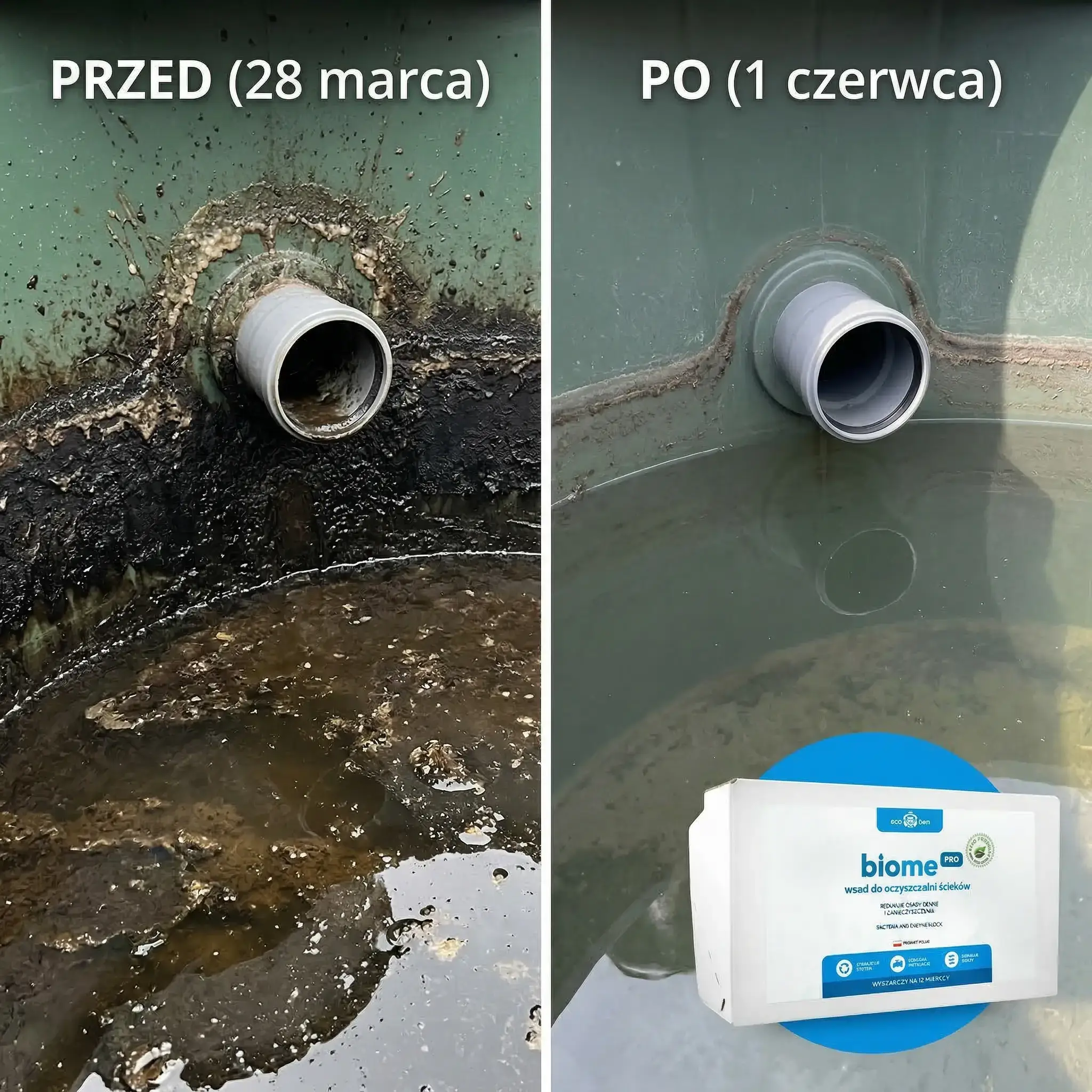 BioMe PRO Wsad do oczyszczalni — widok wnętrza bloku