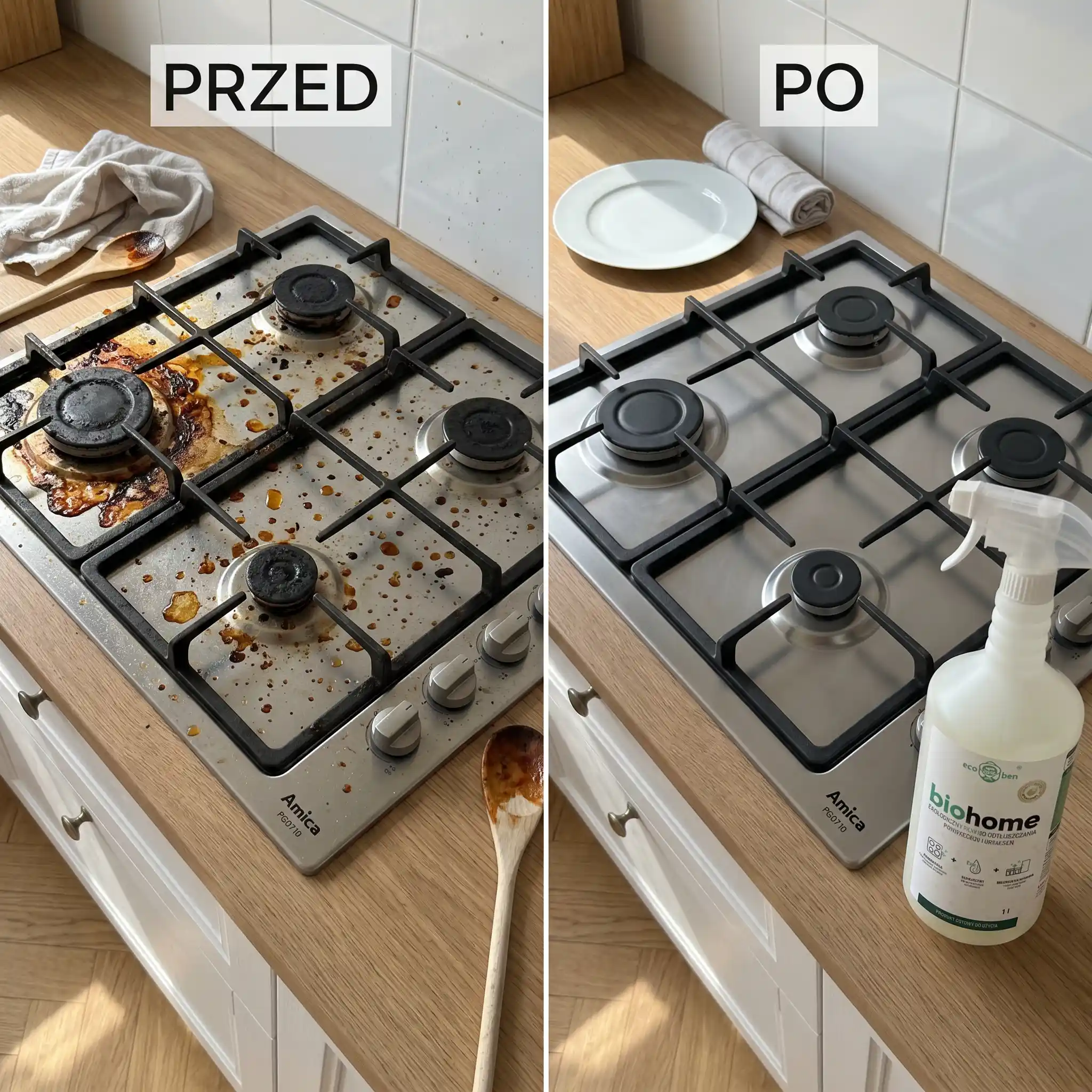 BIOHOME Odtłuszczacz – piekarnik przed i po, zdjęcie 3