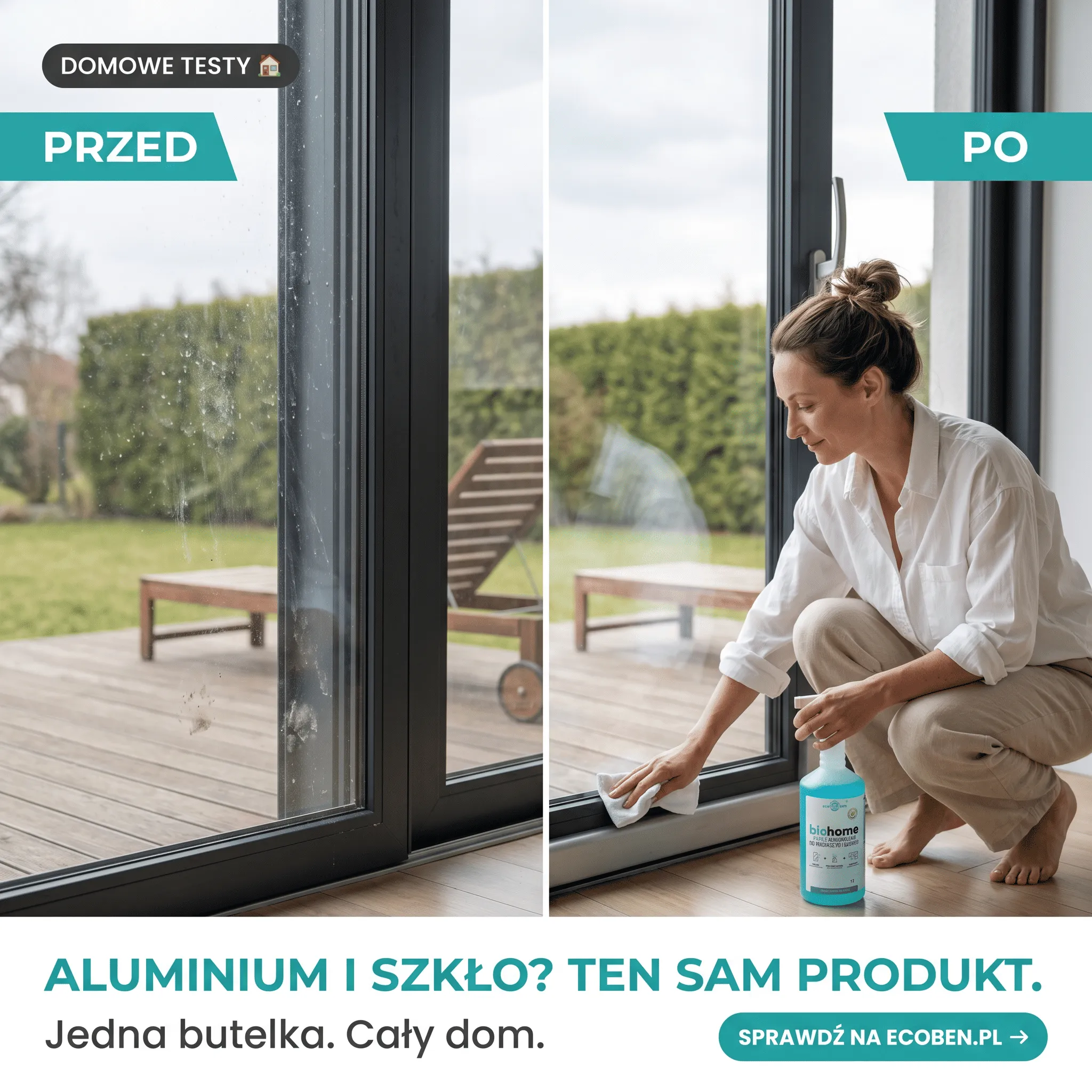 BIOHOME Płyn do Szyb – zastosowanie domowe, bez smug