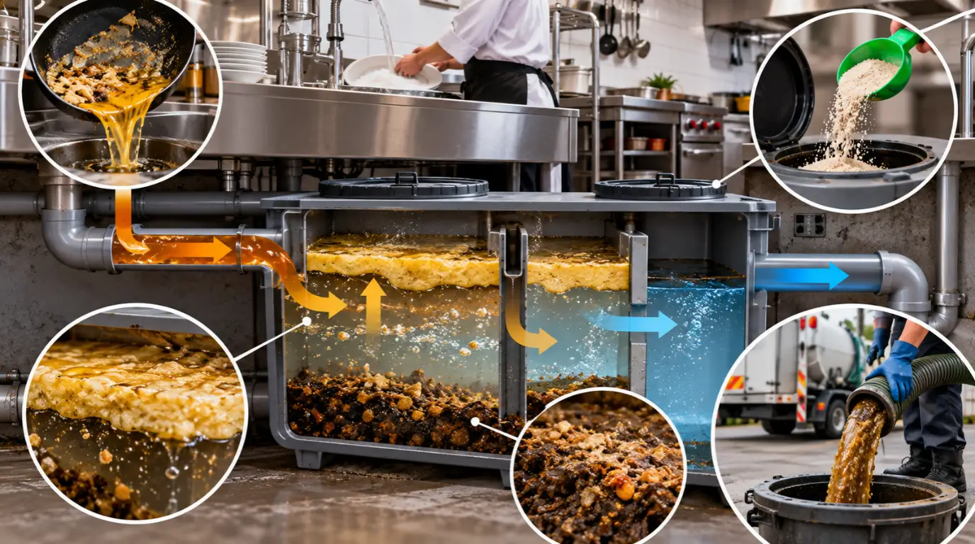 Separator tłuszczu w gastronomii jak działa, jak często go opróżniać i co z biopreparatami