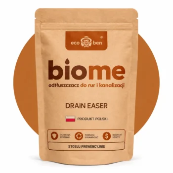 BioMe Drain Easer 150 g – odtłuszczacz do rur i kanalizacji w brązowym doypacku kraft