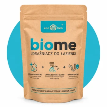BioMe Udrażniacz do Łazienki 250 g – brązowy doypack kraft z turkusowym nadrukiem